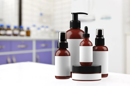 glass bottles with blank labels