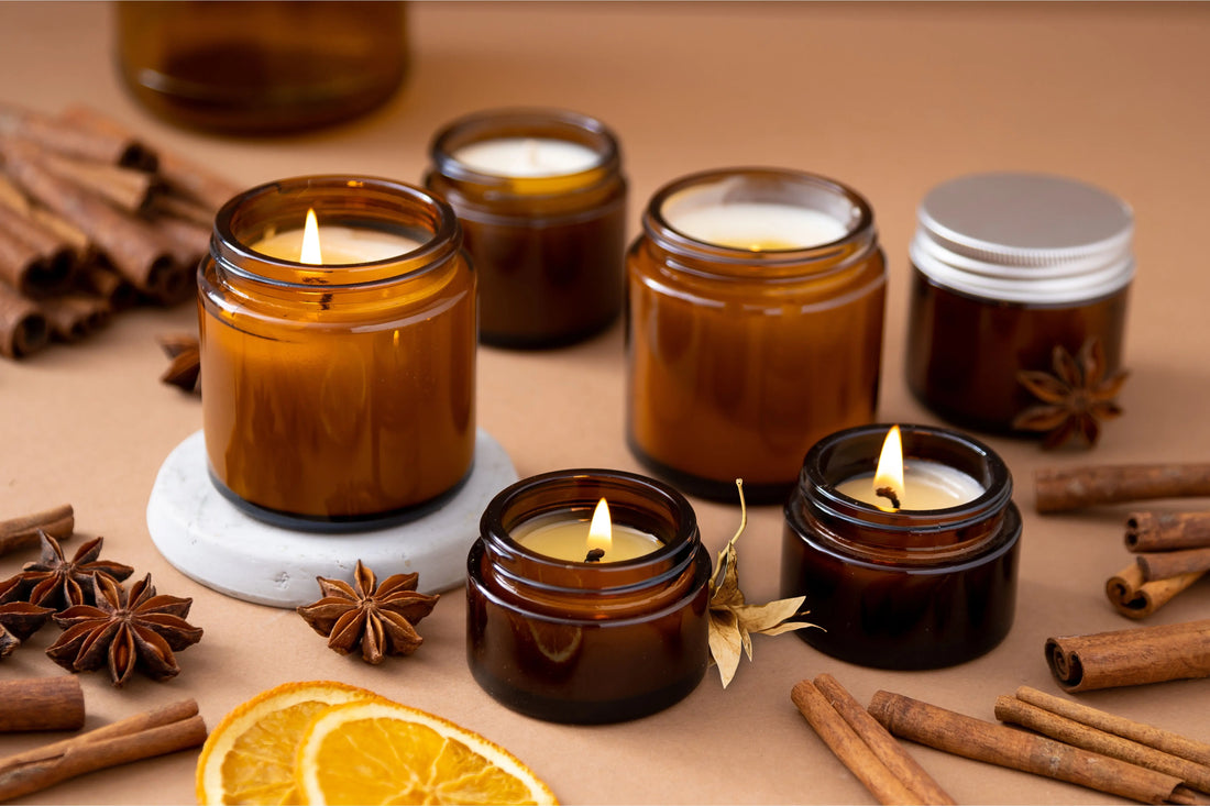 candles in a glass jar - glass candle jars