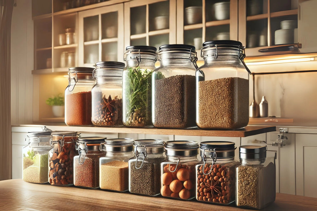 glass food storage jars
