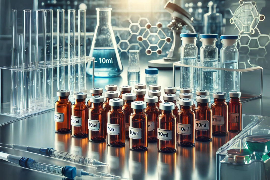 10 ml glass vials for laboratory use