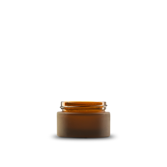 0.5 oz Amber Frosted Glass Cylinder Low-Profile Jar 41-400 Neck Finish