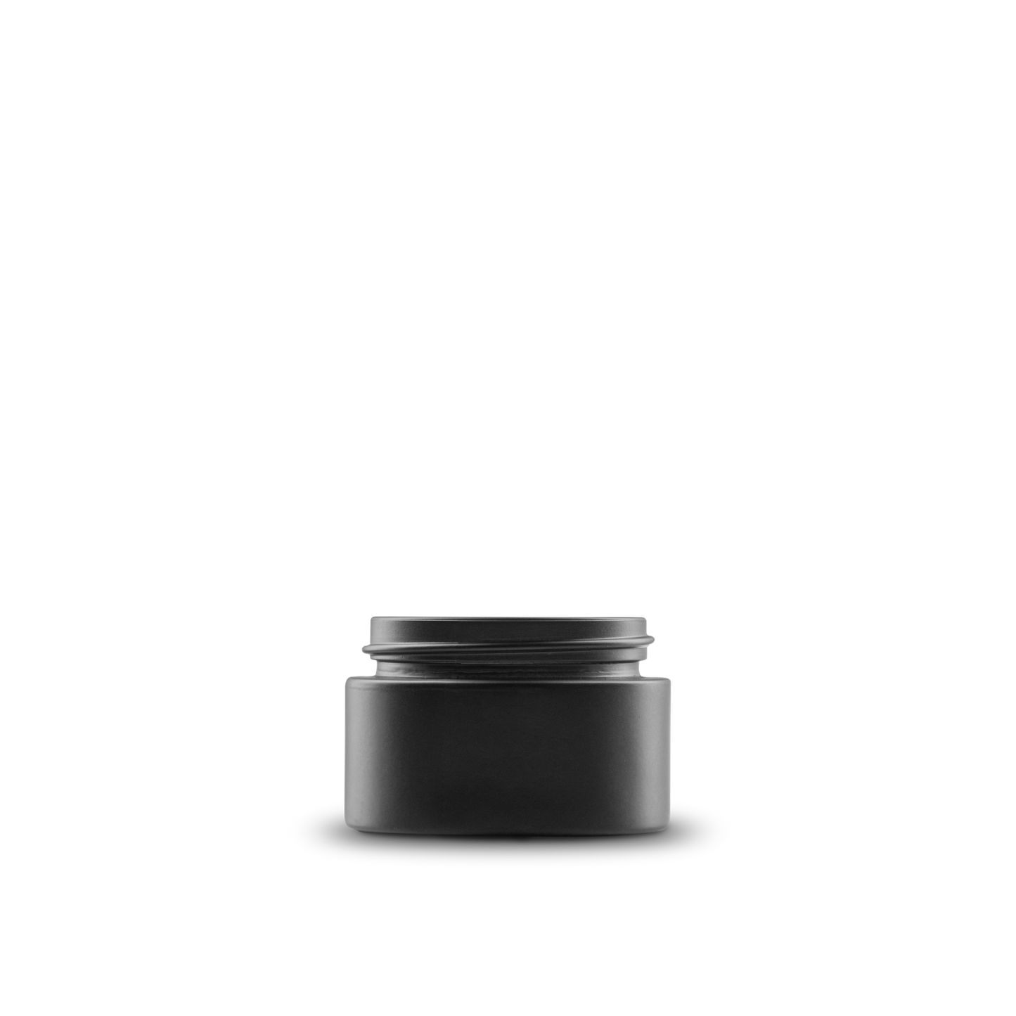 0.5 oz Black Frosted Glass Cylinder Low-Profile Jar 41-400 Neck Finish