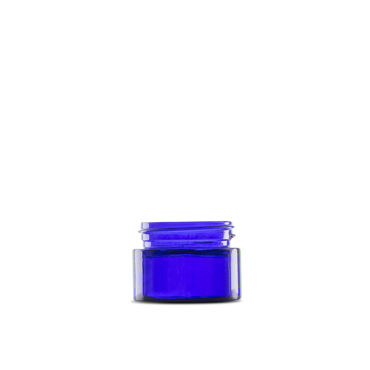 0.5 oz Blue Glass Cylinder Low-Profile Jar 41-400 Neck Finish - 24 Pack