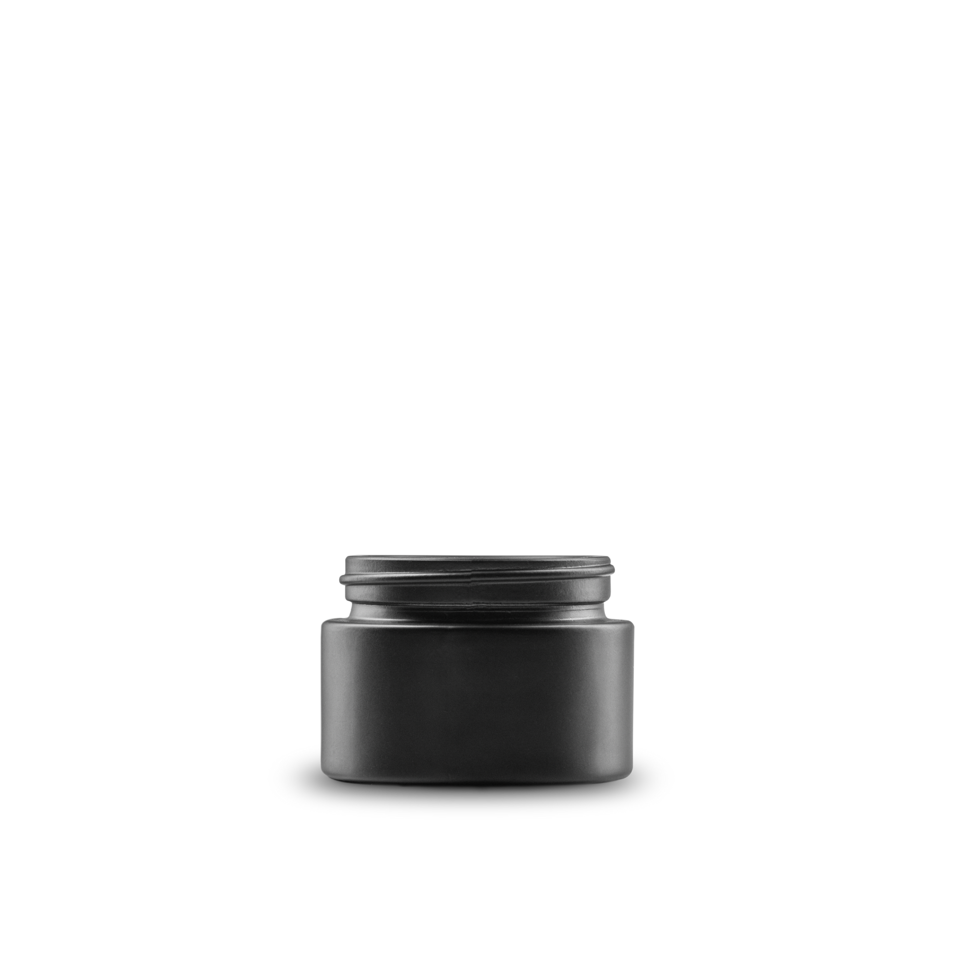 1 oz Black Frosted Glass Cylinder Low-Profile Jar 48-400 Neck Finish - Sample