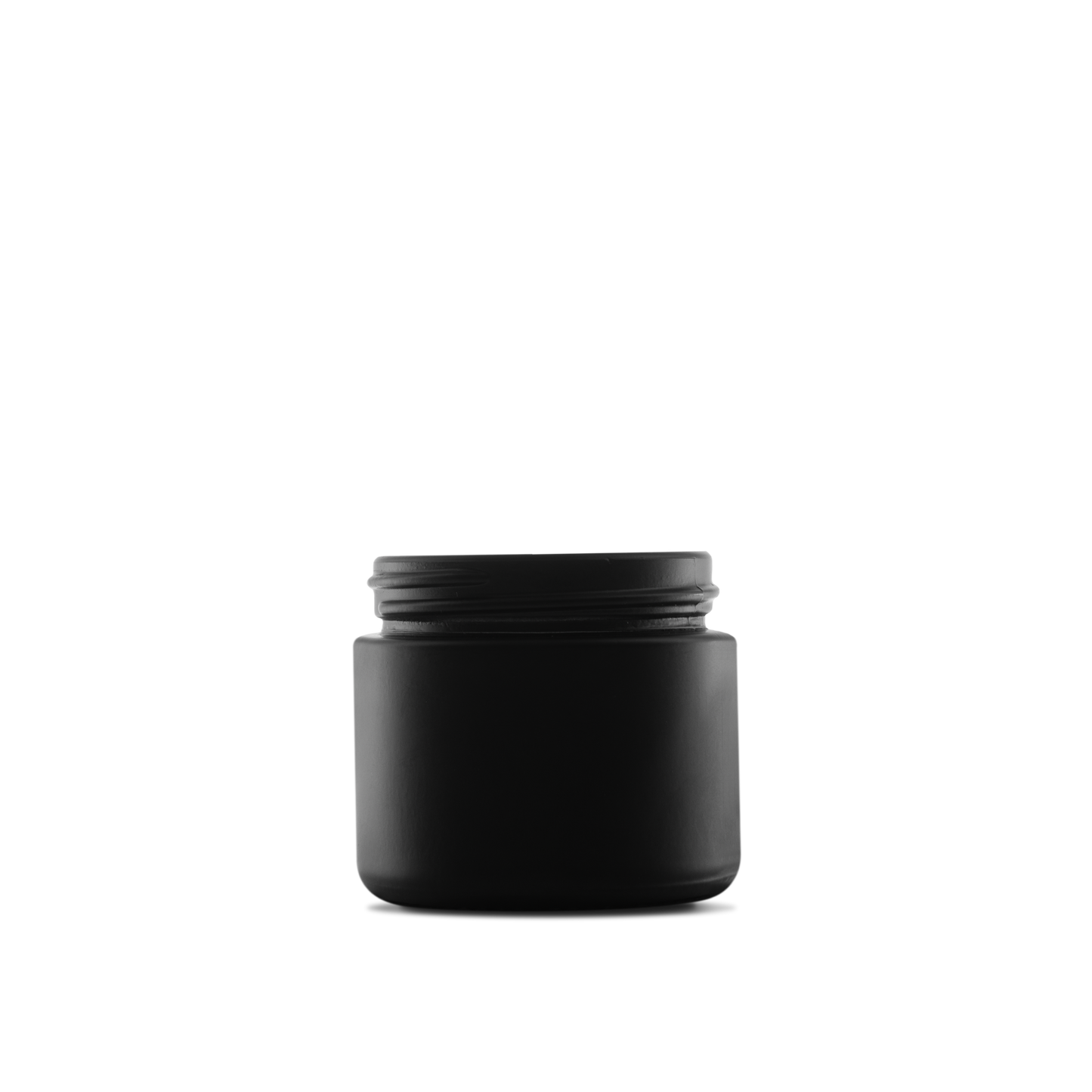 2 oz Black Frosted Glass Straight-Sided Round Jar 53-400 Neck Finish