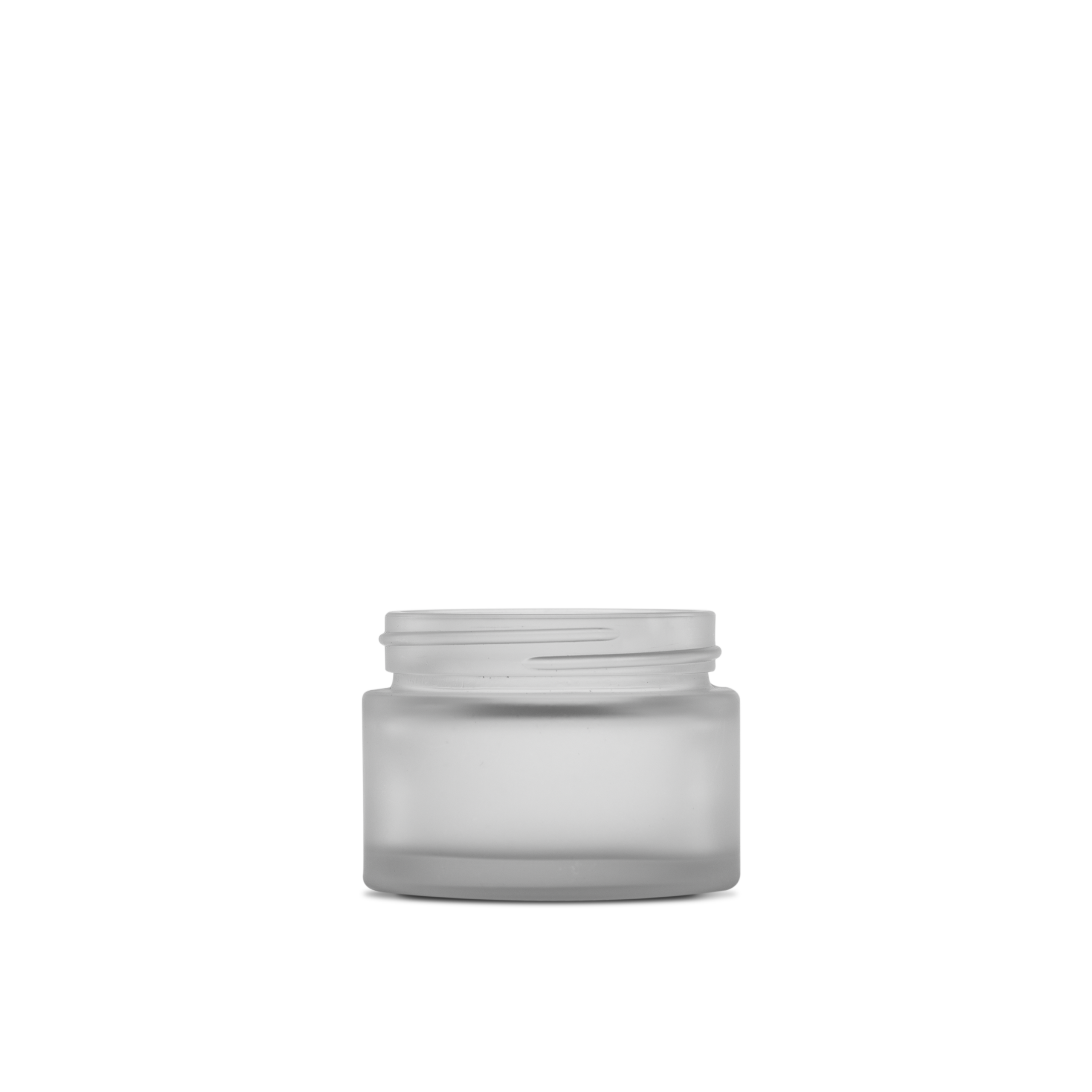 1.7 oz Clear Frosted Glass Cylinder Low-Profile Jar 53-400 Neck Finish