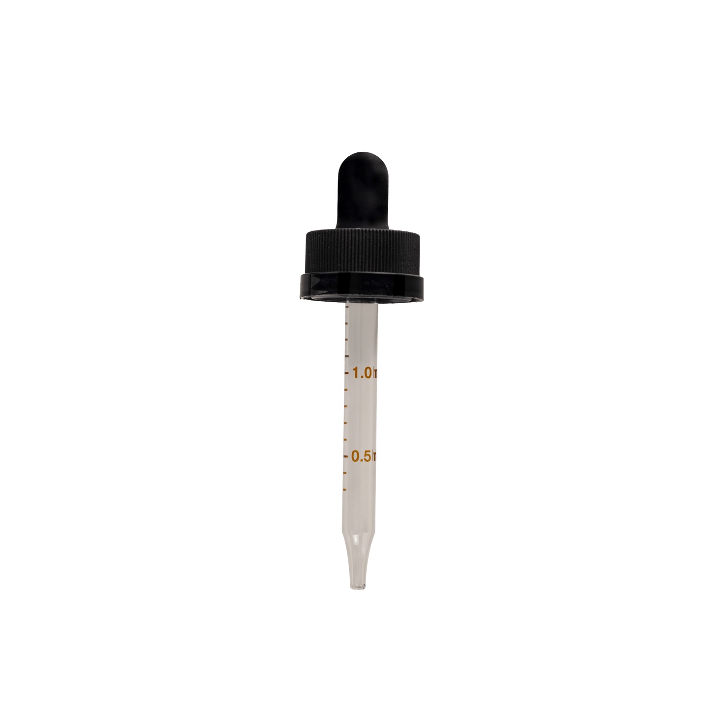 20-400 Child Resistant Black Dropper With Rubber Bulb And Glass Pipette (FITS 1 oz)