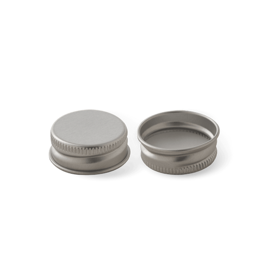 28-400 Silver Aluminum Cap with PE Liner (Fits 8 oz)