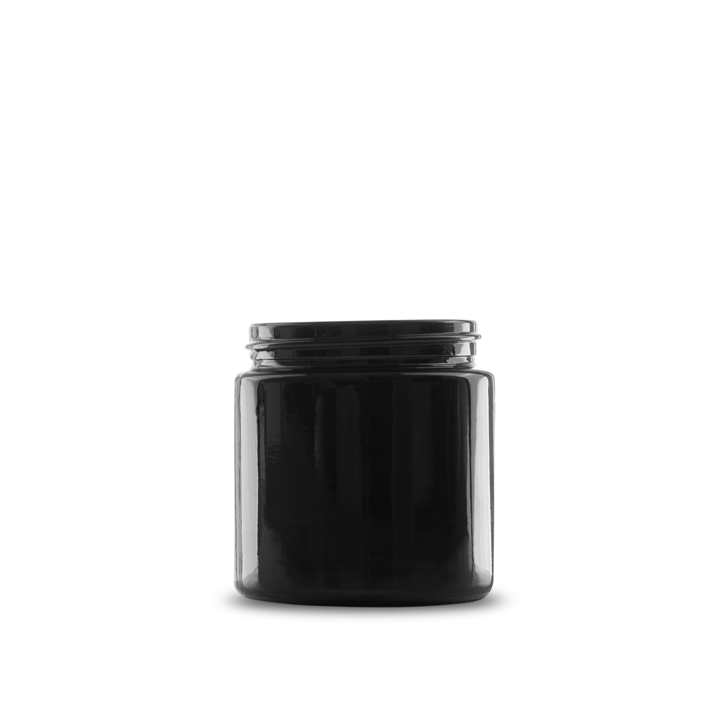 4 oz Black UV Glass Straight-Sided Round Jar 58-400 Neck Finish - 24 Pack