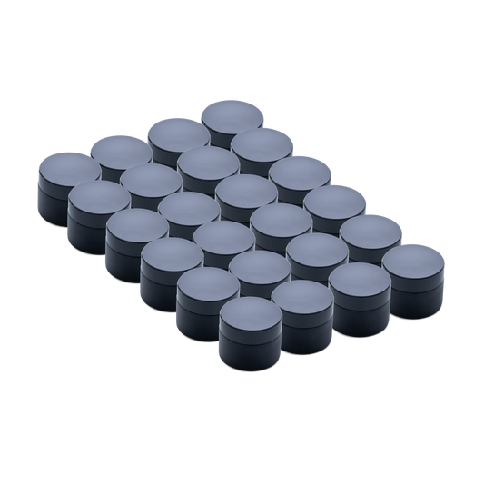 1.7 oz Black Frosted Glass Jars With Black Lids