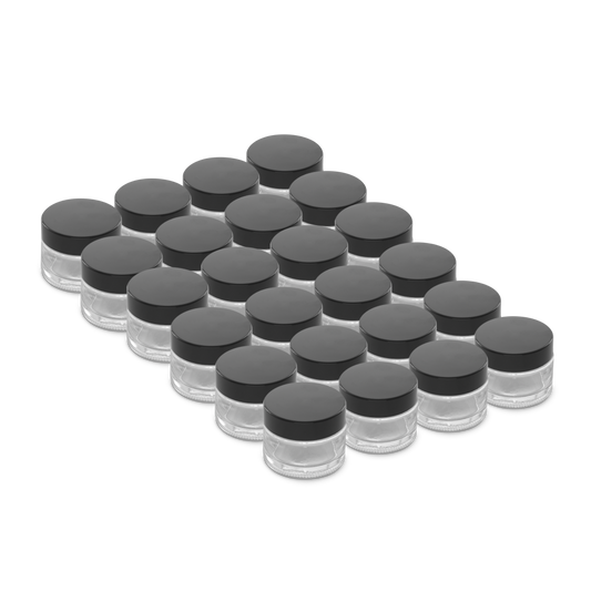 2 oz Clear Glass Jars With Black Lids