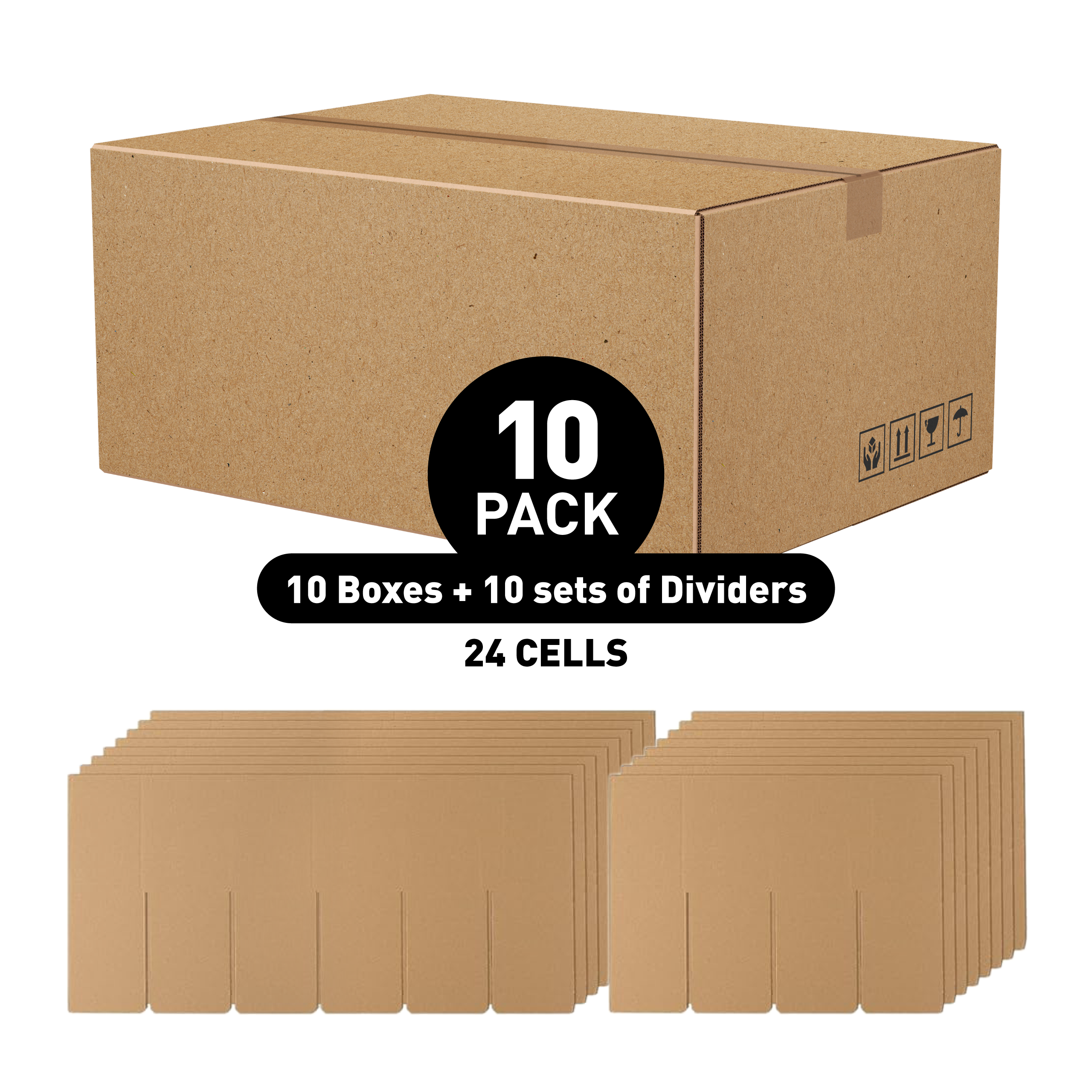 Box With Partitions - Fit 1 oz Glass Bottle with Closure - 24 Cells