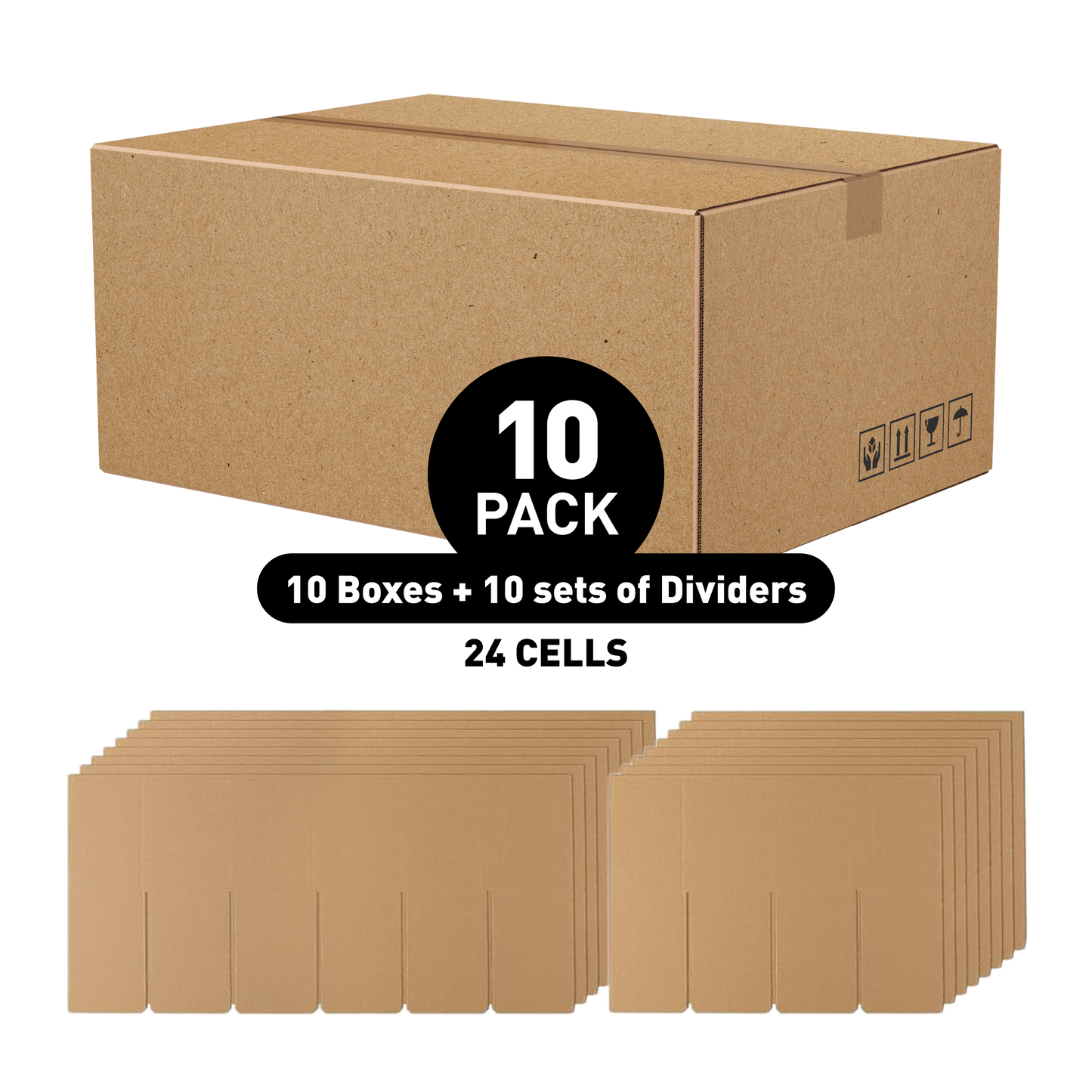 Box With Partitions - Fit 1 oz Glass Bottle with Closure - 24 Cells