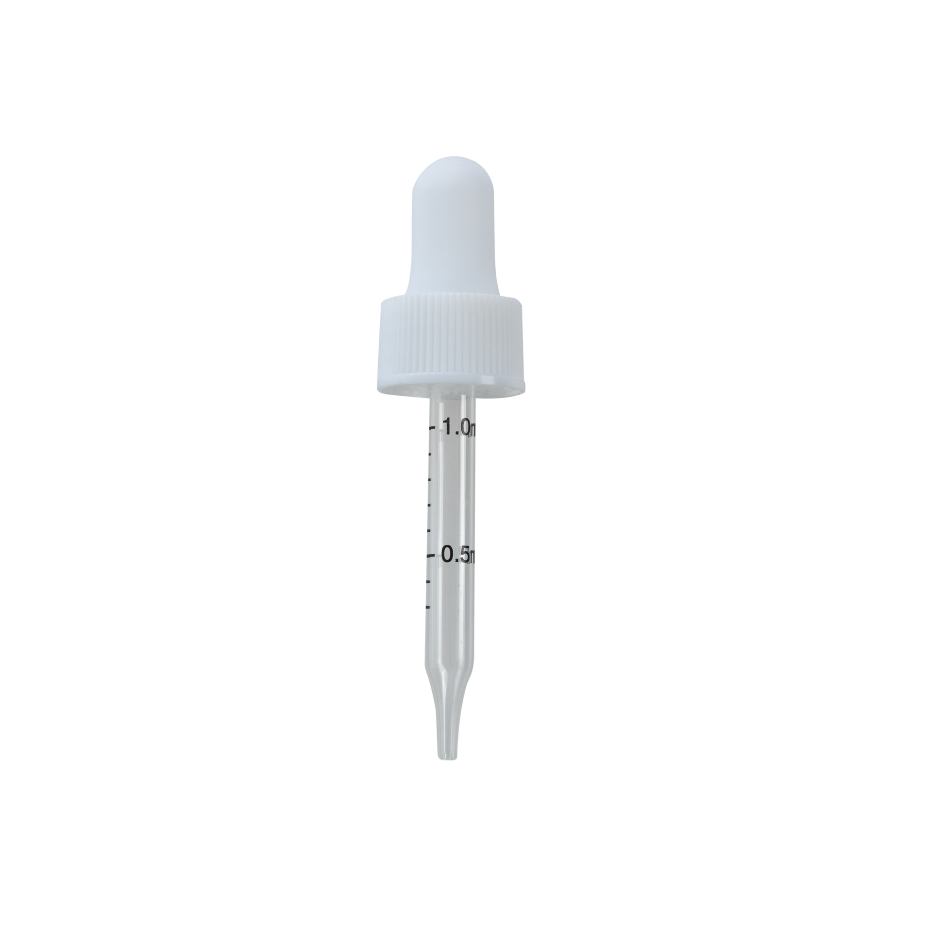 18-400 White Dropper With Rubber Bulb And Glass Pipette for 0.5 oz