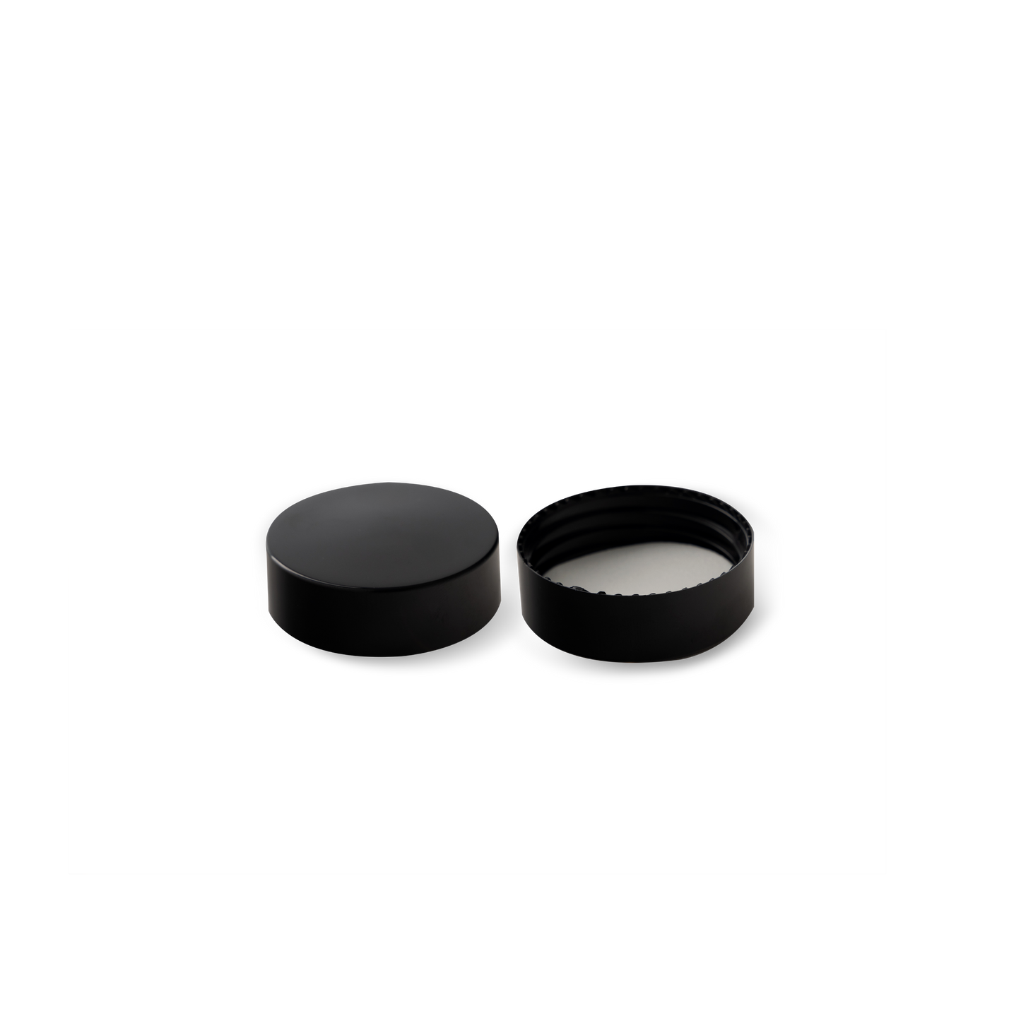 41-400 Black PP Smooth Skirt Lid With PE Liner (FITS 0.5 oz Jars)