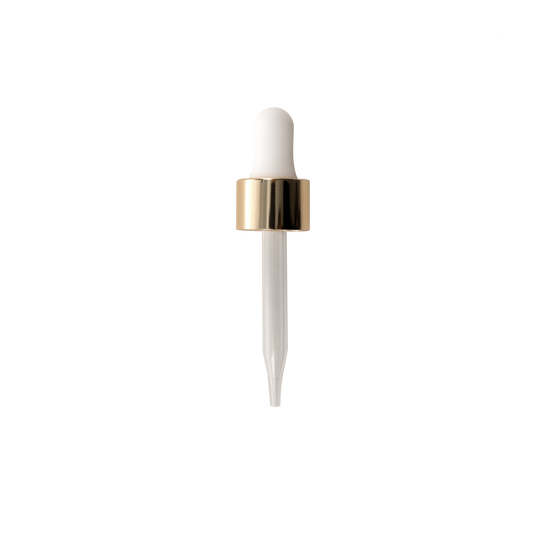 20-400 Gold Dropper With Rubber Bulb And Glass Pipette (FITS 1 oz)
