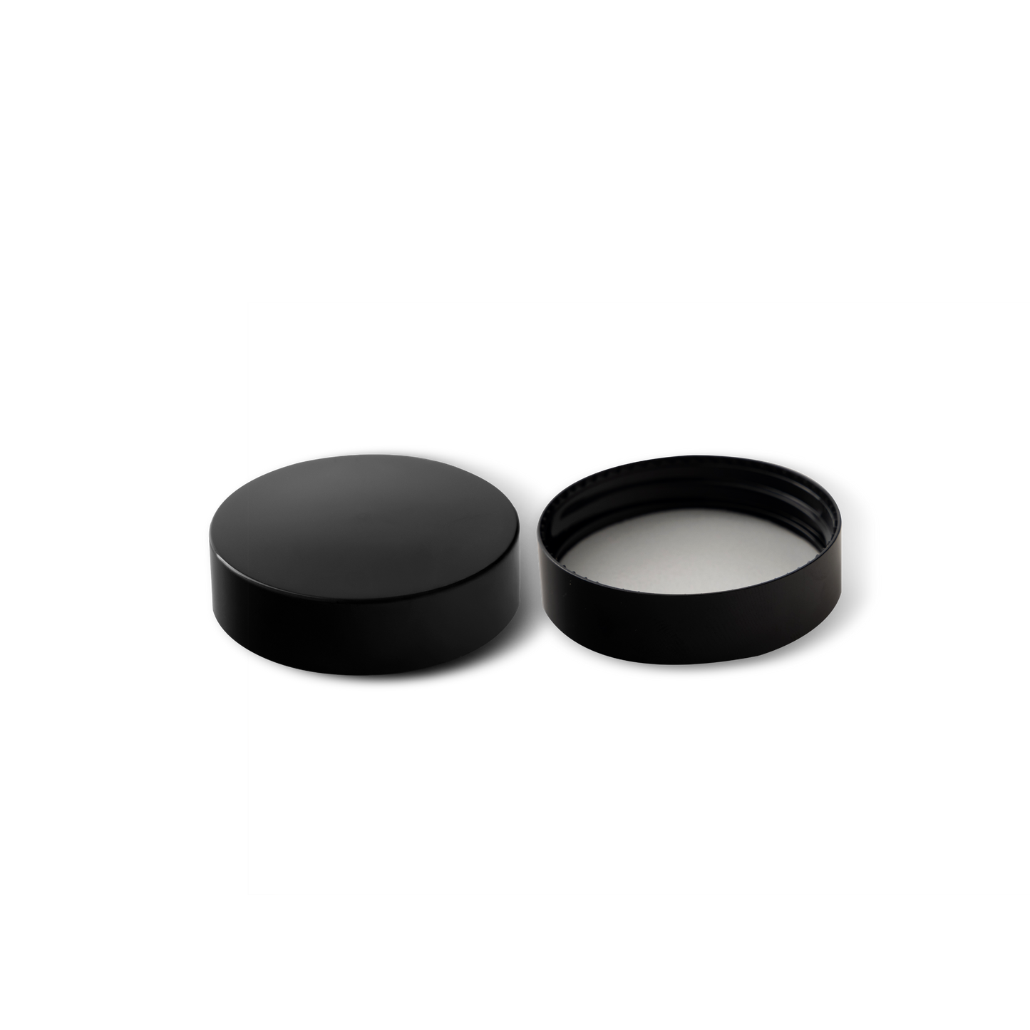 48-400 Black PP Smooth Skirt Lid With PE Liner