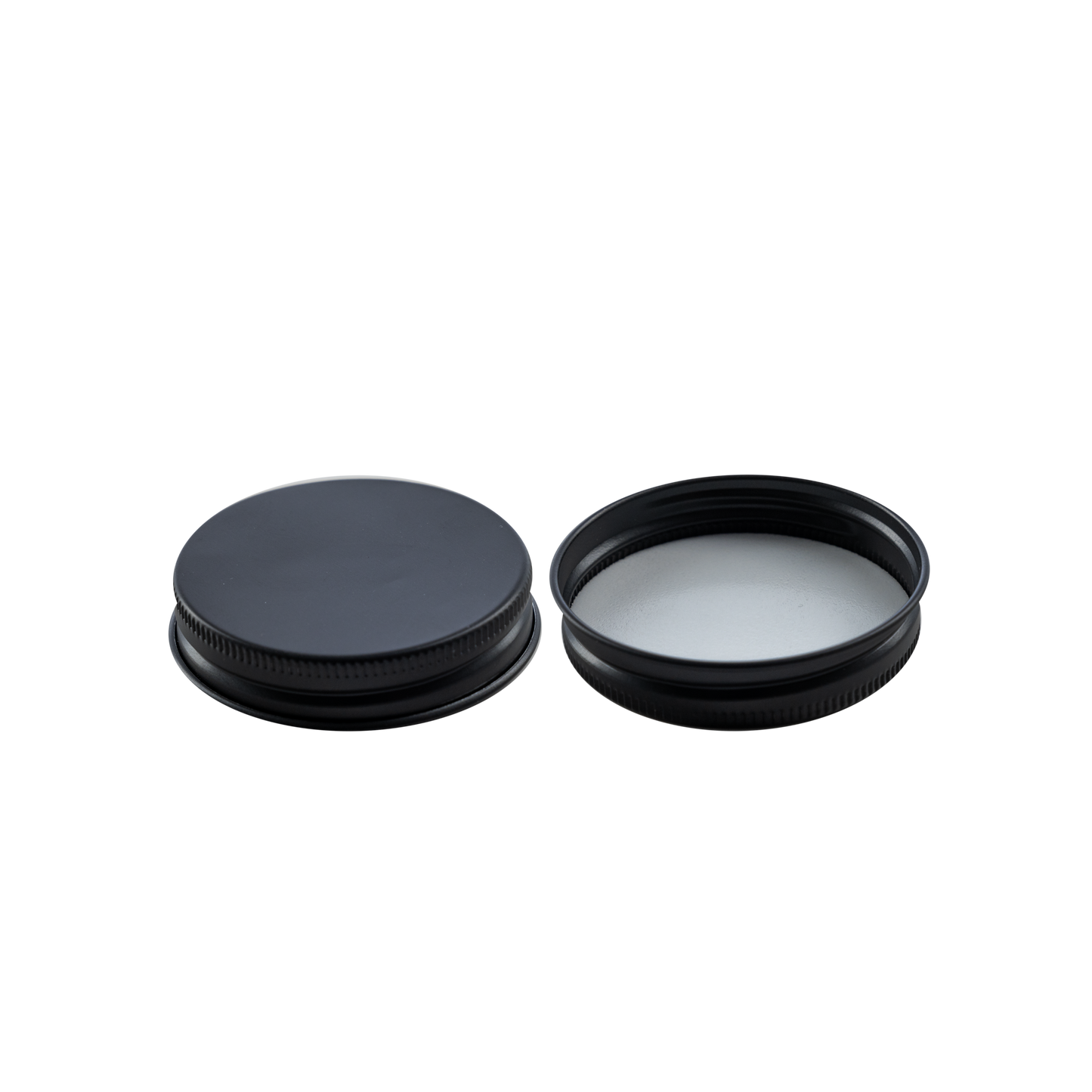 53-400 Black Aluminum Lid With PE Liner - 24 Pack