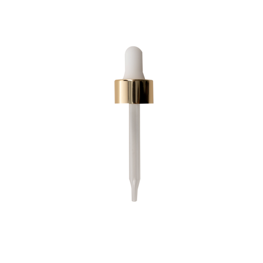 20-400 Gold Dropper With Rubber Bulb And Glass Pipette (FITS 2 oz)