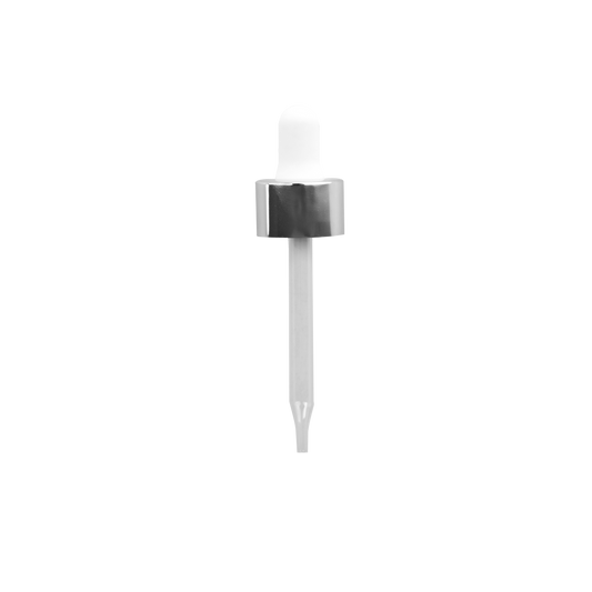 20-400 Silver Dropper With Rubber Bulb And Glass Pipette (FITS 2 oz)