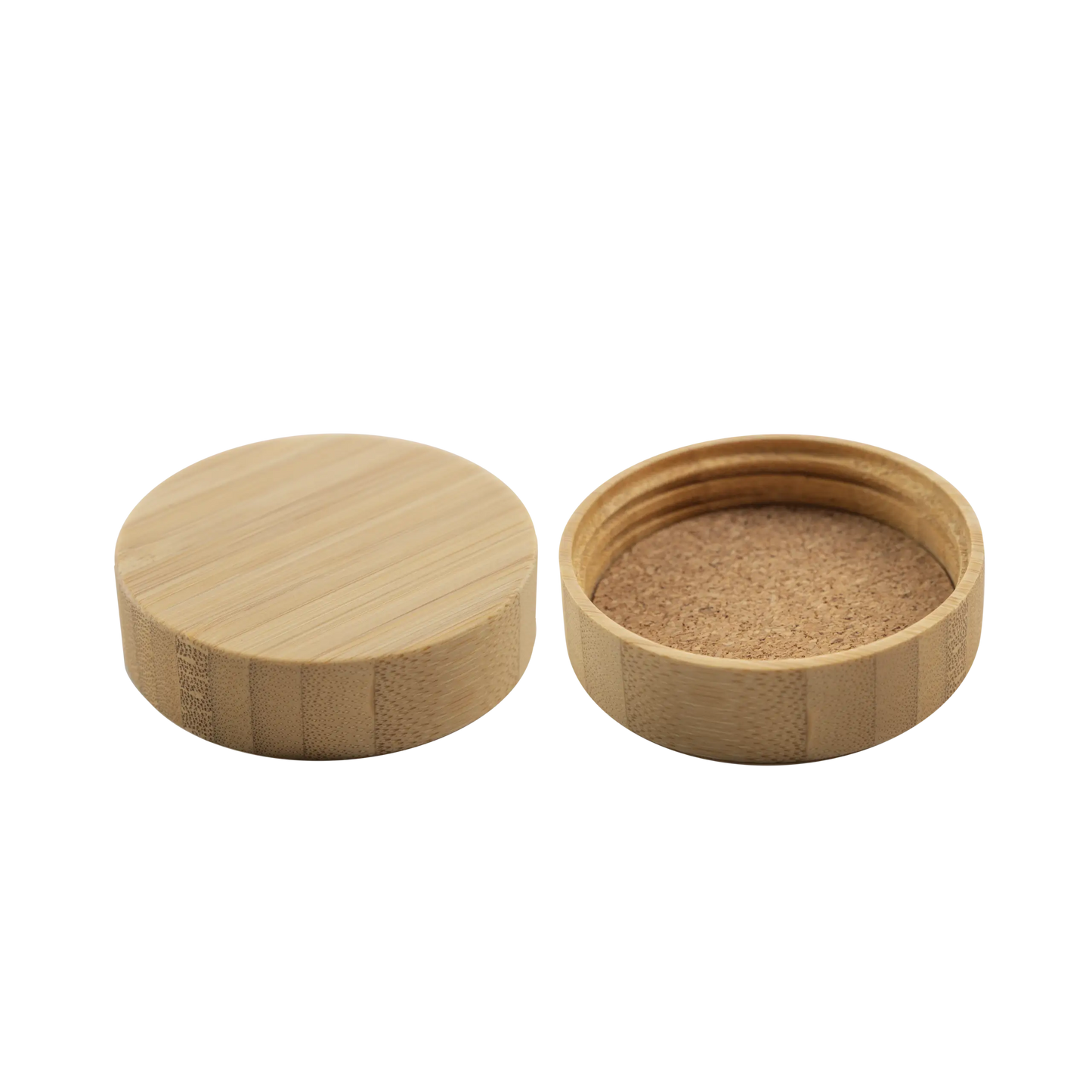 58-400 Bamboo Lid With Cork Liner (FITS 4 oz Jars)