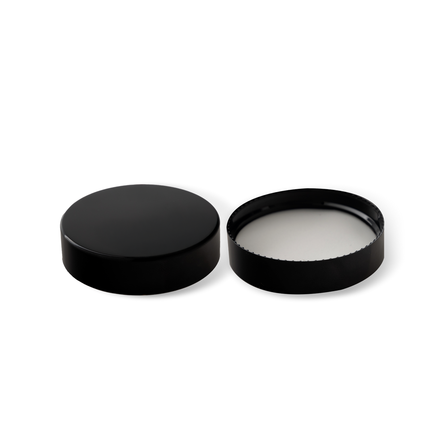 58-400 Black PP Smooth Skirt Lid With PE Liner