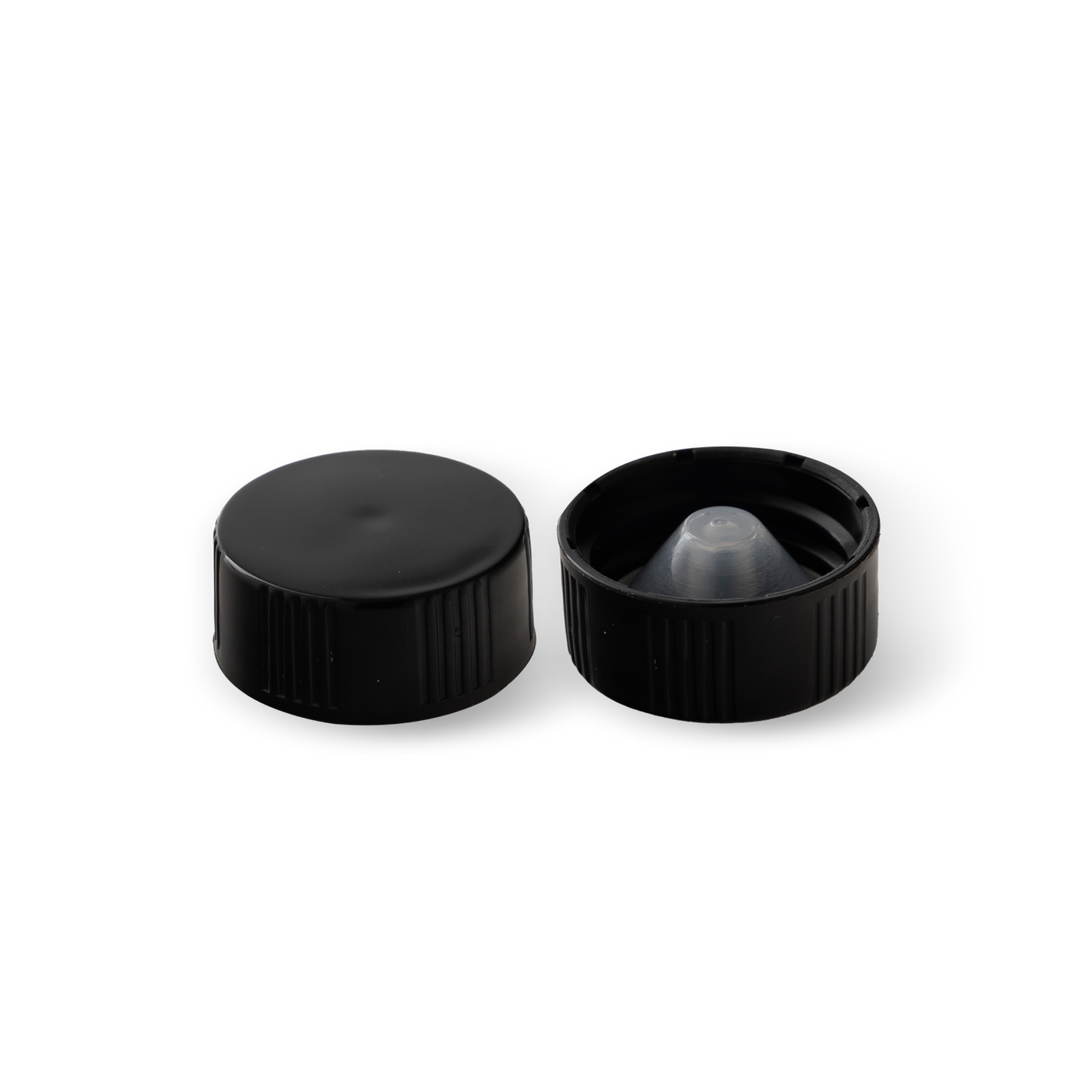 22-400 Black PP Cap with Polycone Liner - 12 Pack