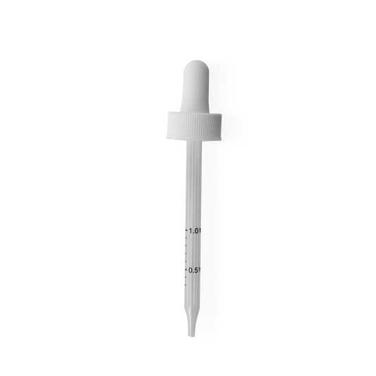 22-400 White Dropper With Rubber Bulb And Glass Pipette (FITS 4 oz)