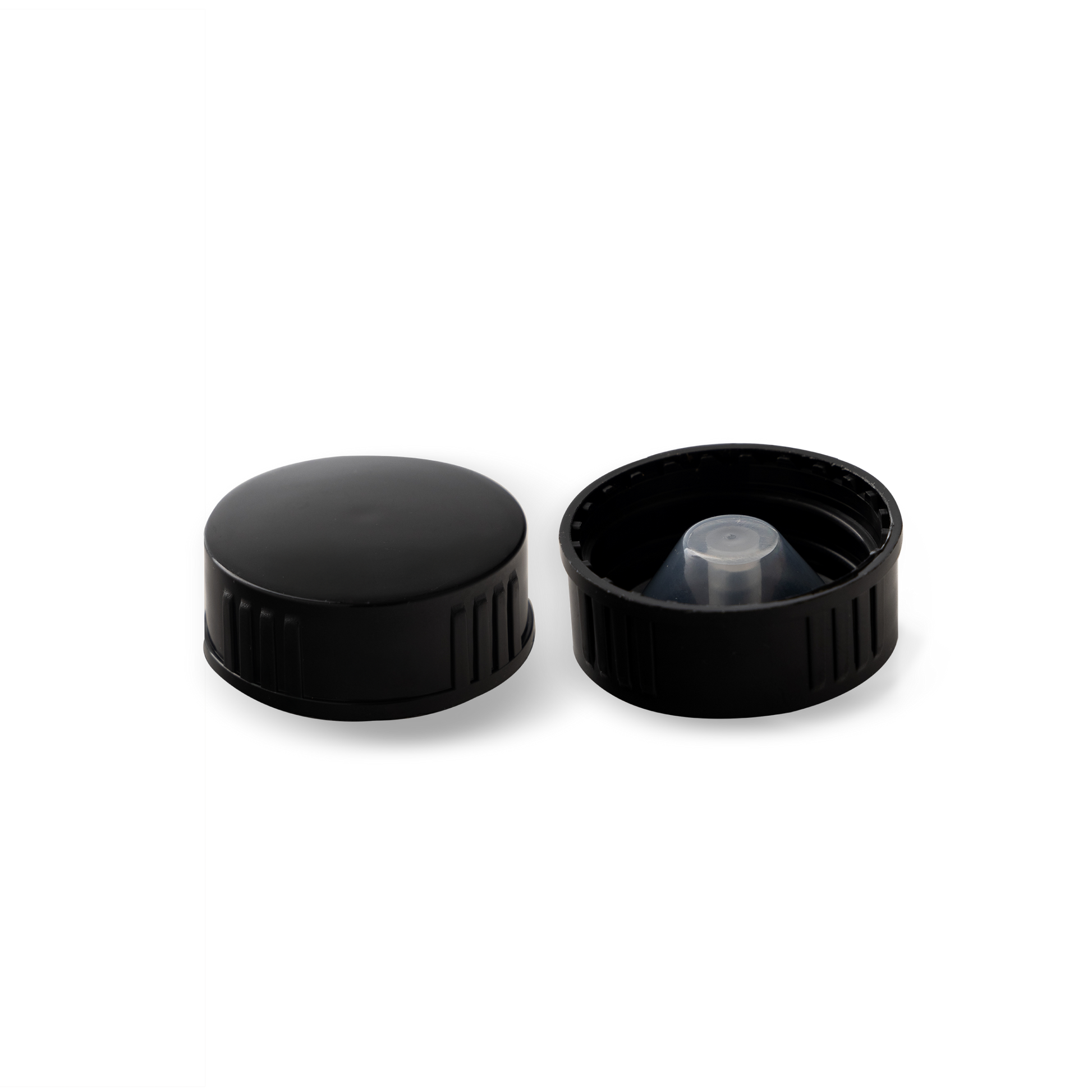 28-400 Black PP Cap with Polycone Liner