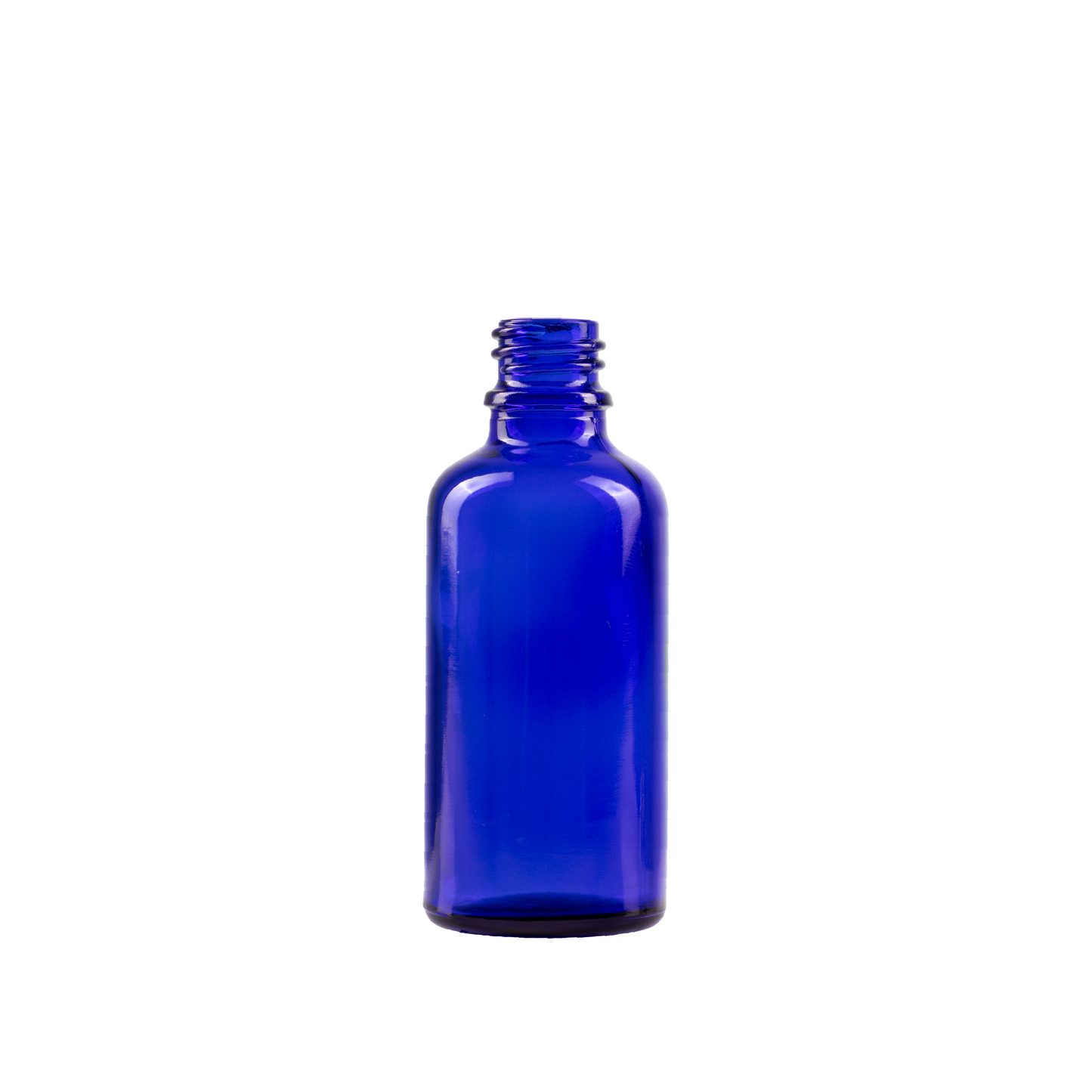 50 ml Blue Glass Euro Bottle DIN 18 Neck Finish