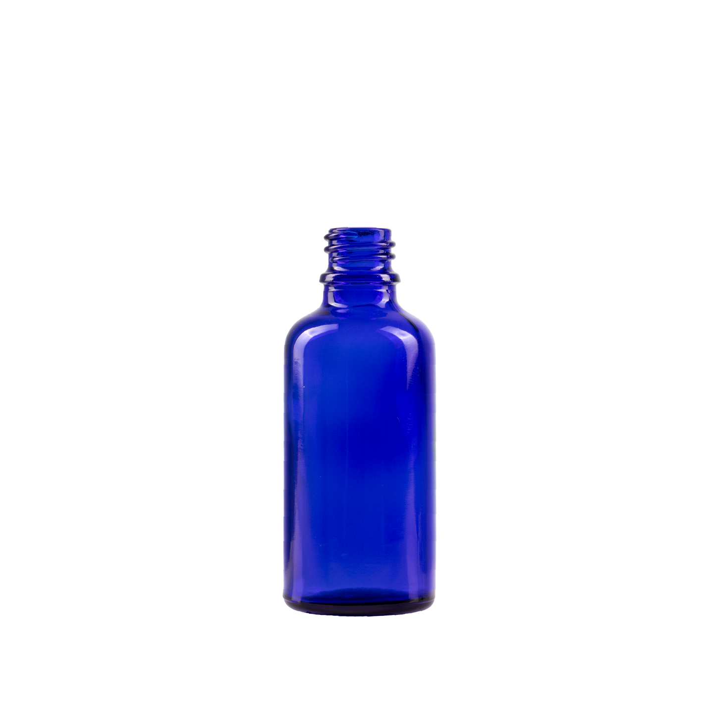 50 ml Blue Glass Euro Bottle DIN 18 Neck Finish