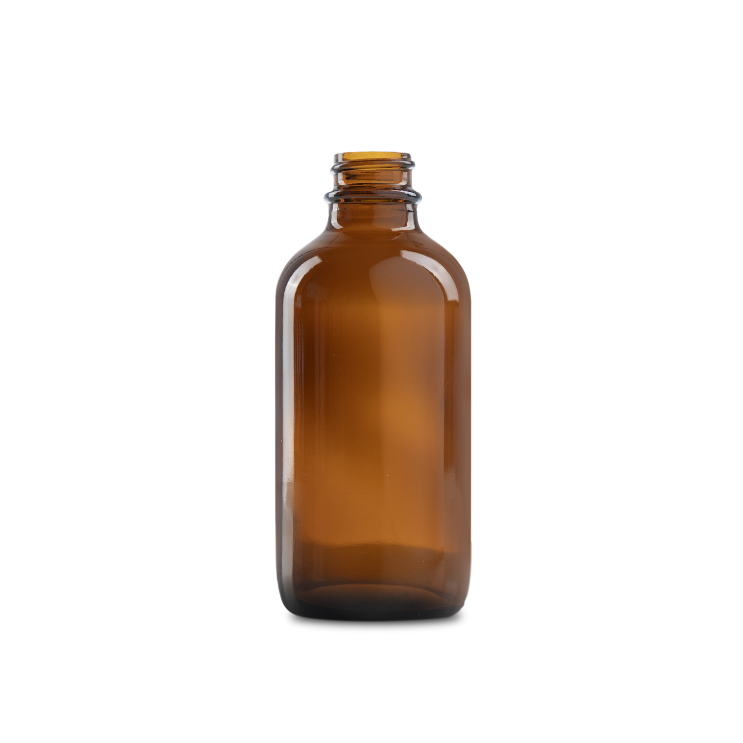 4 oz Amber Glass Boston Round Bottle 22-400 Neck Finish - 12 Pack