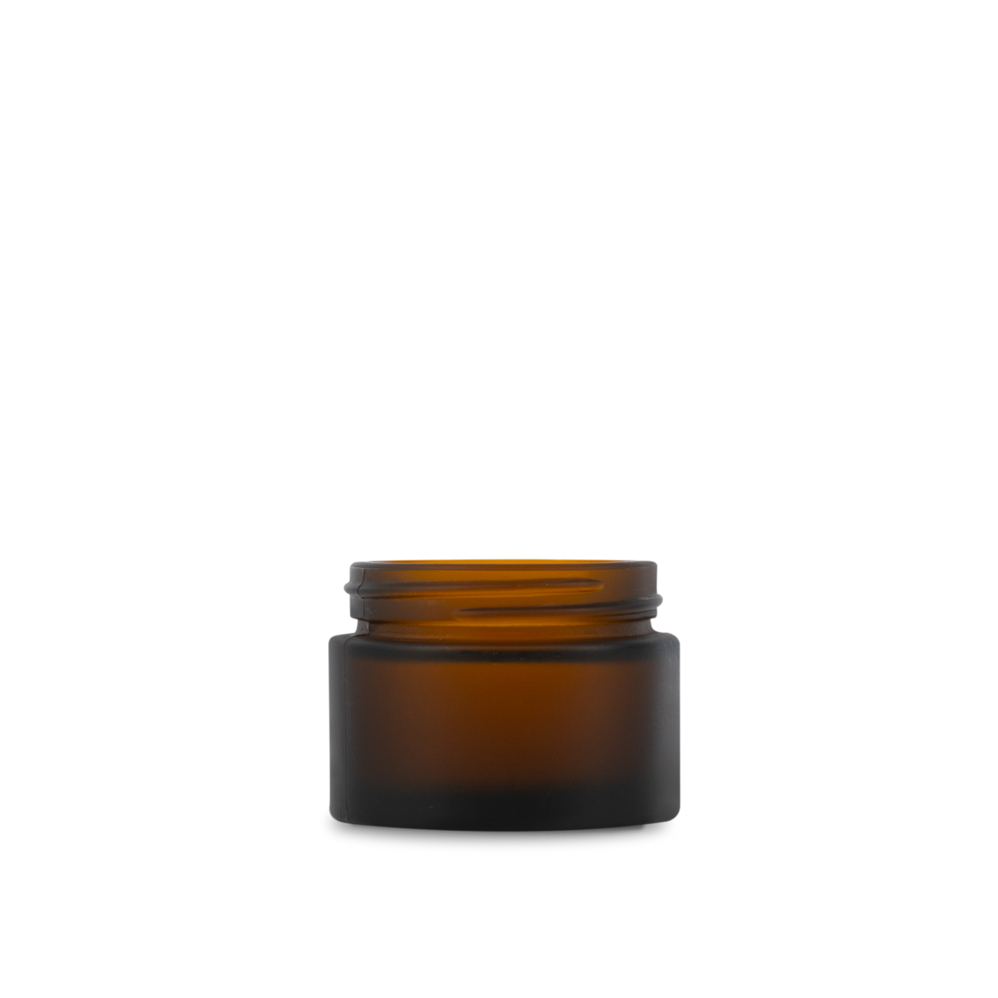 1.7 oz Amber Frosted Glass Cylinder Low-Profile Jar 53-400 Neck Finish - 24 Pack