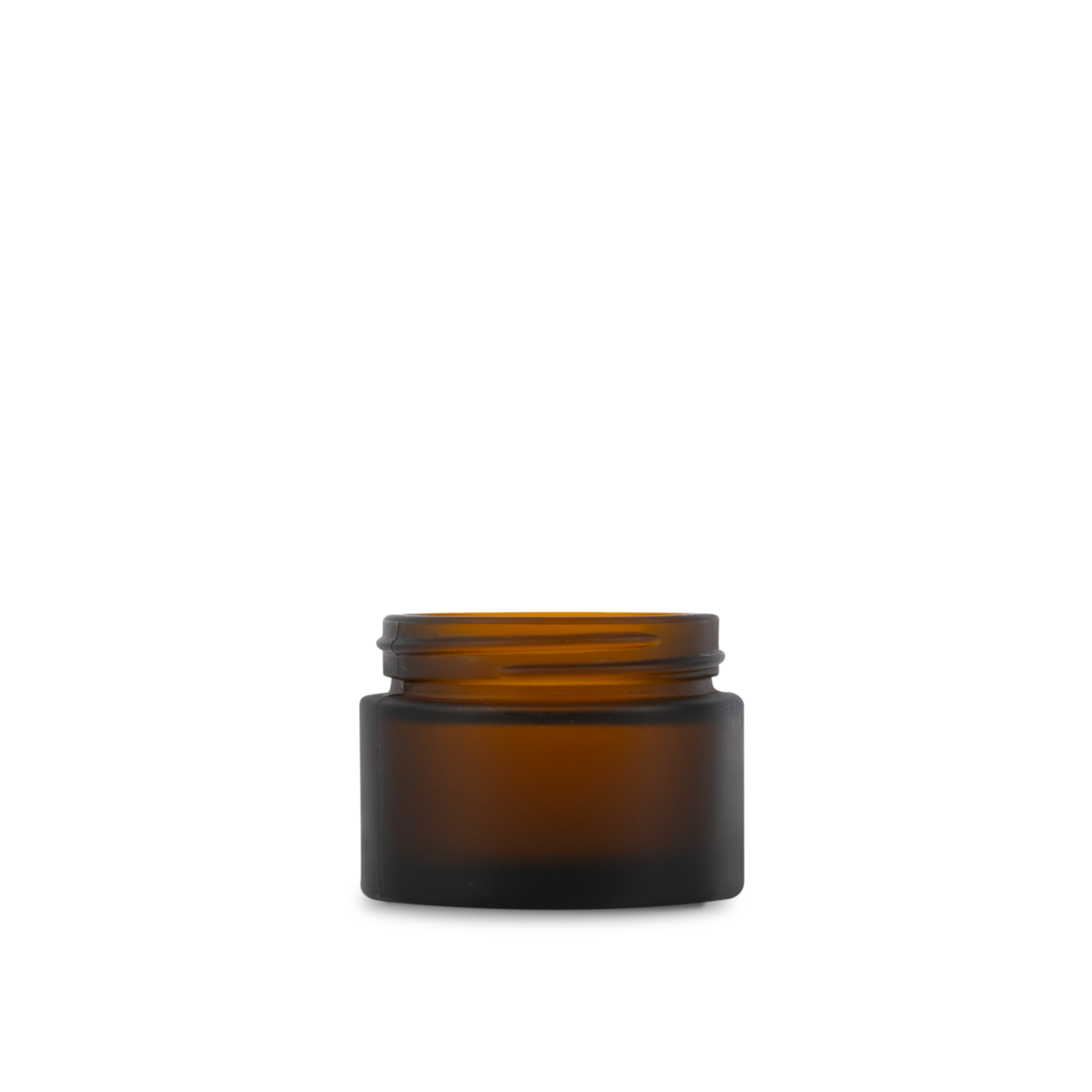 1.7 oz Amber Frosted Glass Cylinder Low-Profile Jar 53-400 Neck Finish
