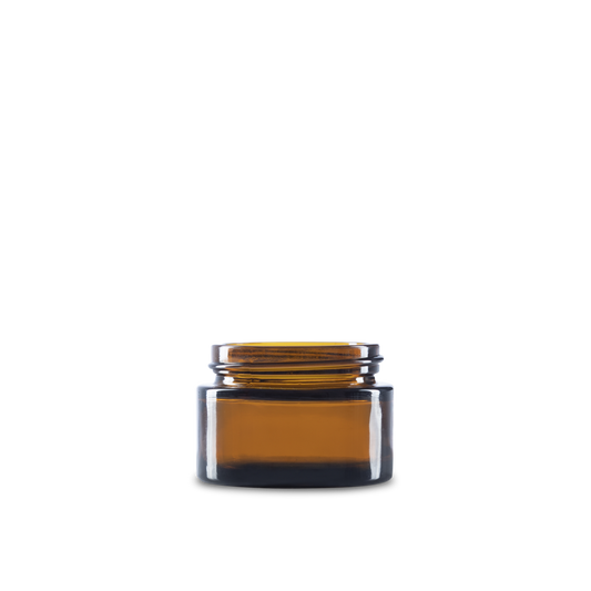 1 oz Amber Glass Cylinder Low-Profile Jar 48-400 Neck Finish