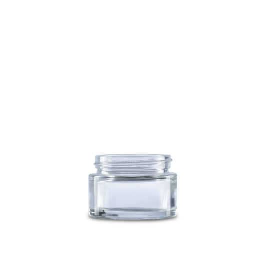1 oz Clear Glass Cylinder Low-Profile Jar 48-400 Neck Finish