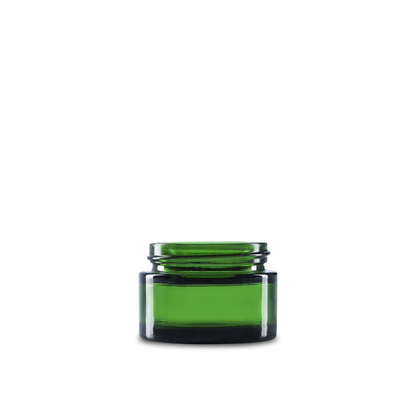 1 oz Green Glass Cylinder Low-Profile Jar 48-400 Neck Finish
