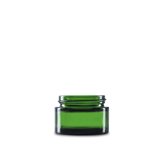 1 oz Green Glass Cylinder Low-Profile Jar 48-400 Neck Finish