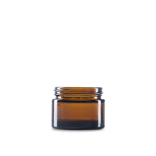 1.7 oz Amber Glass Cylinder Low-Profile Jar 53-400 Neck Finish