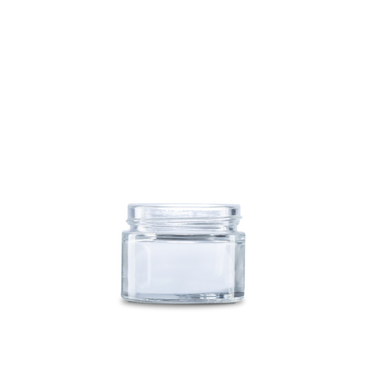 1.7 oz Clear Glass Cylinder Low-Profile Jar 53-400 Neck Finish