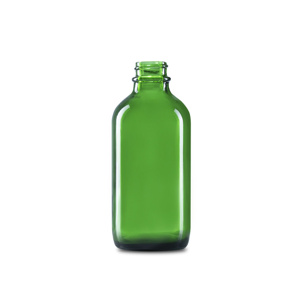 1oz (30ml) Green Big Bead Boston Round Glass Bottle - 20-400 Neck