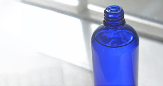 What are blue glass bottles used for?