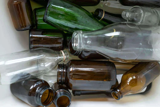 different types of glass bottles