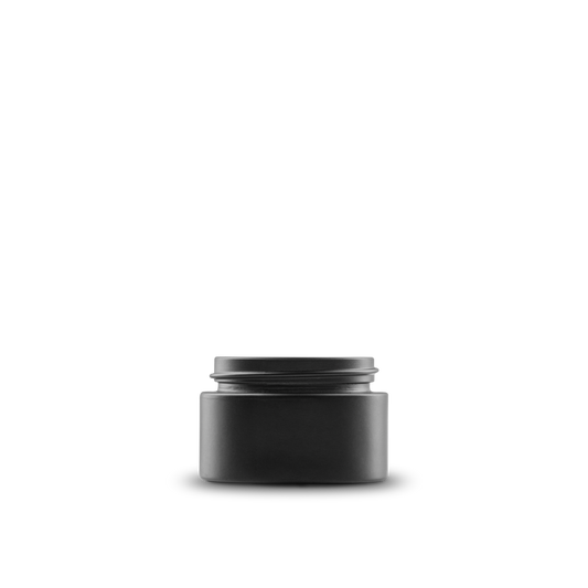0.5 oz Black Frosted Glass Cylinder Low-Profile Jar 41-400 Neck Finish