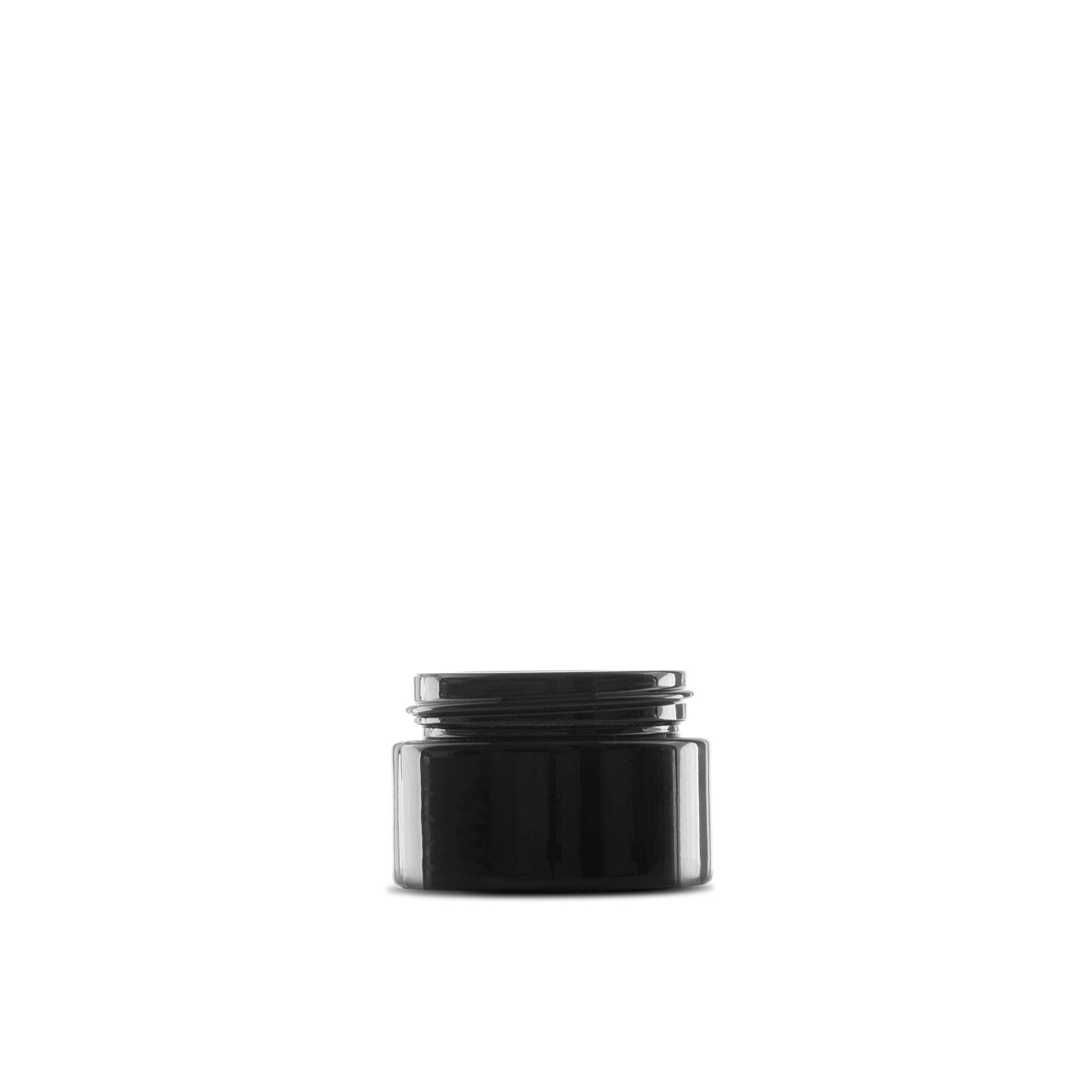 0.5 oz Black UV Glass Cylinder Low-Profile Jar 41-400 Neck Finish - 24 Pack