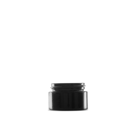 0.5 oz Black UV Glass Cylinder Low-Profile Jar 41-400 Neck Finish - 24 Pack