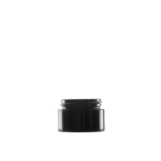 0.5 oz Black UV Glass Cylinder Low-Profile Jar 41-400 Neck Finish