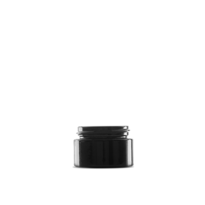 0.5 oz Black UV Glass Cylinder Low-Profile Jar 41-400 Neck Finish