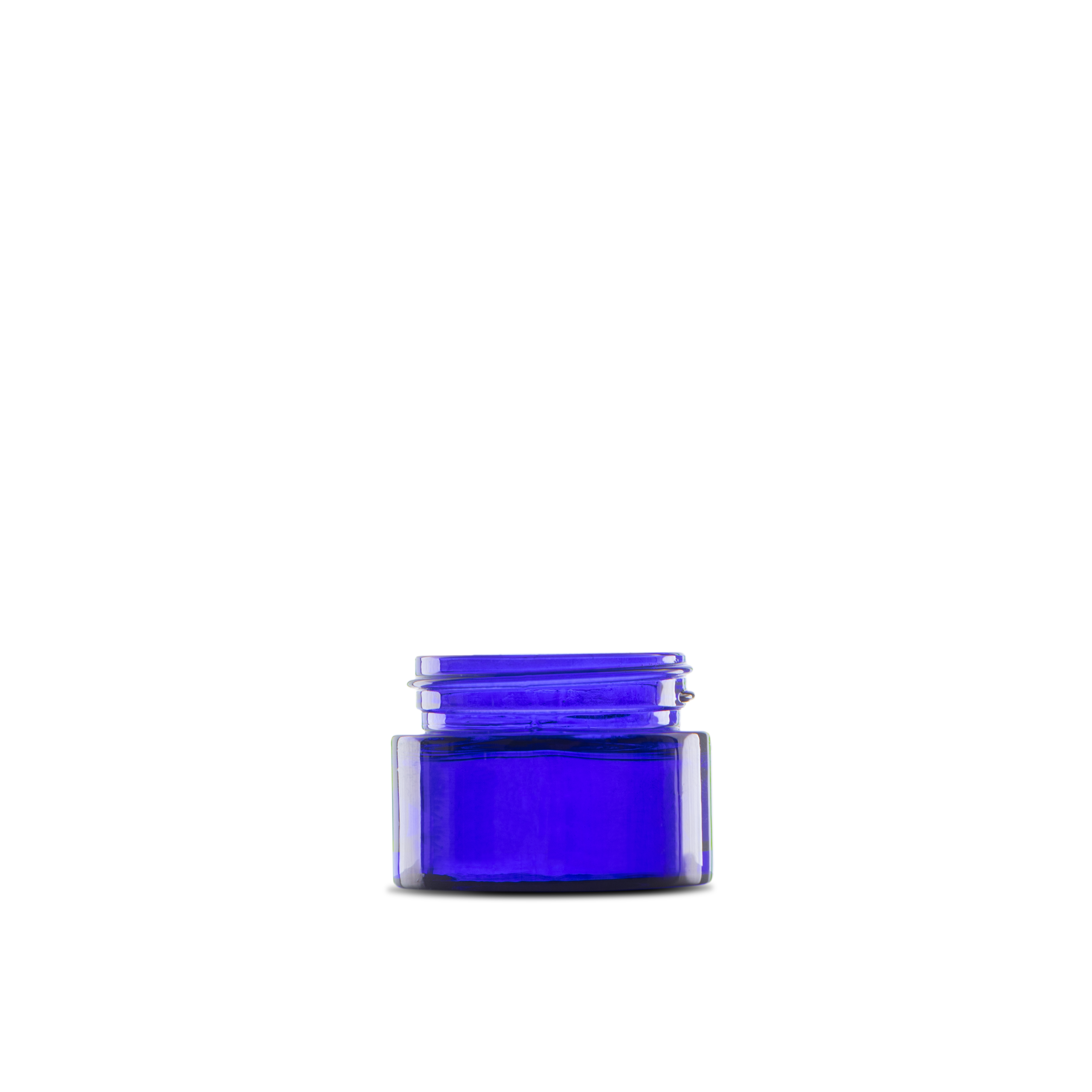 0.5 oz Blue Glass Cylinder Low-Profile Jar 41-400 Neck Finish - 24 Pack