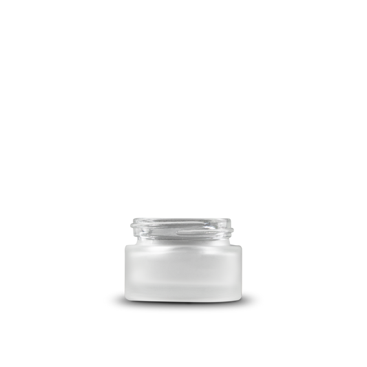 0.5 oz Clear Frosted Glass Cylinder Low-Profile Jar 41-400 Neck Finish - Sample